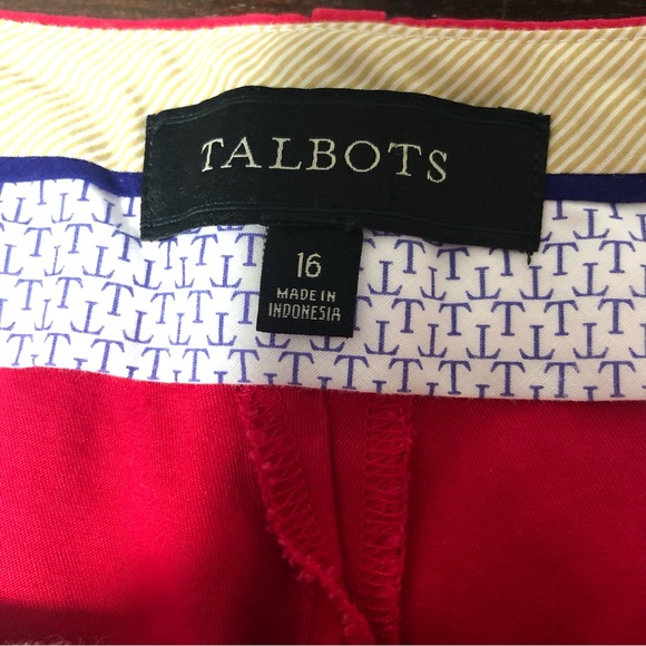 TALBOTS Curvy The Perfect Crop Pants Red Pink Sz 16 - Picture 4 of 12